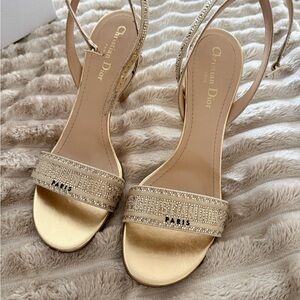 Dior Beige and Gold Women's Heels